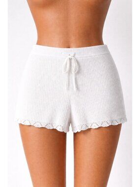 Wild Fable Women's White Crochet Open Knit Cover Up Shorts Large NWT